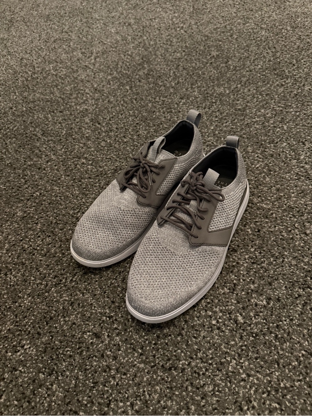 Travis Mathew Gray Knit Lace-Up Athletic Sneakers